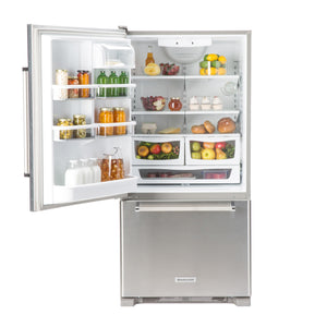 KitchenAid 22.07-cu ft Standard-Depth Bottom-Freezer Refrigerator Ice Maker Optional (sold separately) ( Stainless steel ) ENERGY STAR Certified