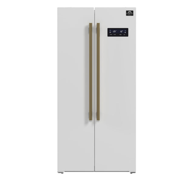 FORNO Salerno Espresso 15.62-cu ft Counter-Depth Side-by-Side Refrigerator ( White )
