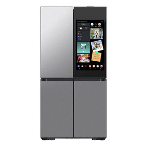 Samsung Bespoke Counter-Depth Family Hub 22.5-cu ft 4 -Door Smart Compatible French Door Refrigerator with Dual Ice Maker with Water Dispenser and Door within Door ( Stainless steel ) ENERGY STAR Certified