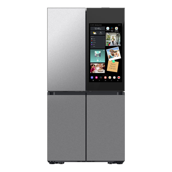 Samsung Bespoke Standard-Depth Family Hub 28.6-cu ft 4 -Door Smart Compatible French Door Refrigerator with Dual Ice Maker with Water Dispenser and Door within Door ( Stainless steel ) ENERGY STAR Certified