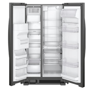 Whirlpool In-Door Can Caddy 21.4-cu ft Side-by-Side Refrigerator with Ice Maker ,Water and Ice Dispenser ( Black )