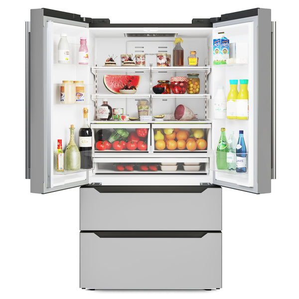 KoolMore Counter-Depth 22.5-cu ft 4 -Door French Door Refrigerator with Ice Maker ( Stainless steel )