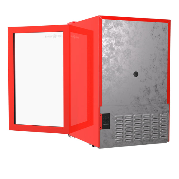 SnowLion Premium 69L Beverage Glass Door 2.4-cu ft Mini Fridge ( Red ) Garage Ready