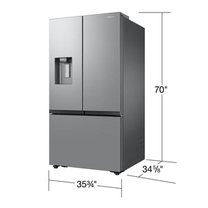 Samsung Counter-Depth Mega Capacity 25.5-cu ft 3 -Door Smart Compatible French Door Refrigerator with Ice Maker with Water and Ice Dispenser ( Fingerprint Resistant Stainless Steel ) ENERGY STAR Certified