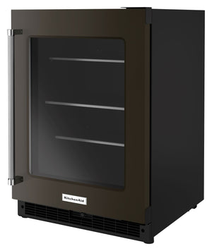 KitchenAid 5.2-cu ft Built-In Mini Fridge ( Black Stainless Steel with PRINTSHIELD )