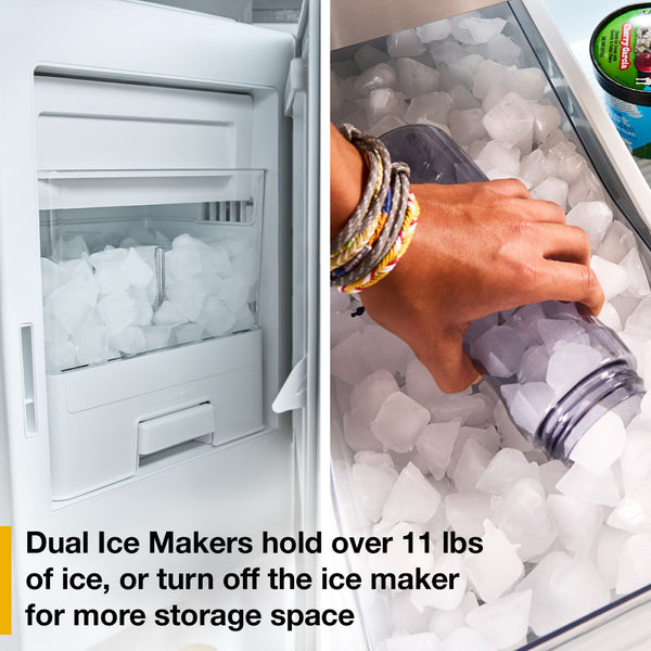 Whirlpool Standard-Depth 29.58-cu ft 3 -Door French Door Refrigerator with Dual Ice Maker with Water and Ice Dispenser ( Print Resist Black Stainless ) ENERGY STAR Certified