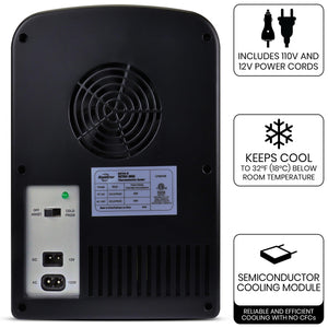 Koolatron 4L Retro Portable 6 can personal cooler 0.14-cu ft Mini Fridge ( Black )