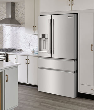 Frigidaire Professional Counter-Depth 21.4-cu ft 4 -Door French Door Refrigerator with Dual Ice Maker with Water and Ice Dispenser ( Smudge-Proof Stainless Steel ) ENERGY STAR Certified