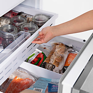 ZLINE KITCHEN & BATH 19.6-cu ft Counter-Depth Built-In Bottom-Freezer Refrigerator with Ice Maker ( Satin Stainless Steel ) ENERGY STAR Certified