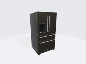 KitchenAid Standard-Depth 25.8-cu ft 5 -Door French Door Refrigerator with Ice Maker with Water and Ice Dispenser ( Black Stainless Steel with PRINTSHIELD Finish )