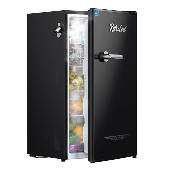 Upstreman 3.2-cu ft Retro Mini Fridge(Black)ENERGY STAR