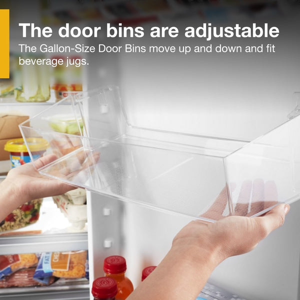 Whirlpool In-Door Can Caddy 21.4-cu ft Side-by-Side Refrigerator with Ice Maker ,Water and Ice Dispenser ( White )