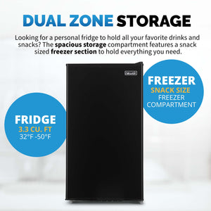 NewAir Mini Fridges 3.3-cu ft Mini Fridge with Freezer ( Black ) ENERGY STAR
