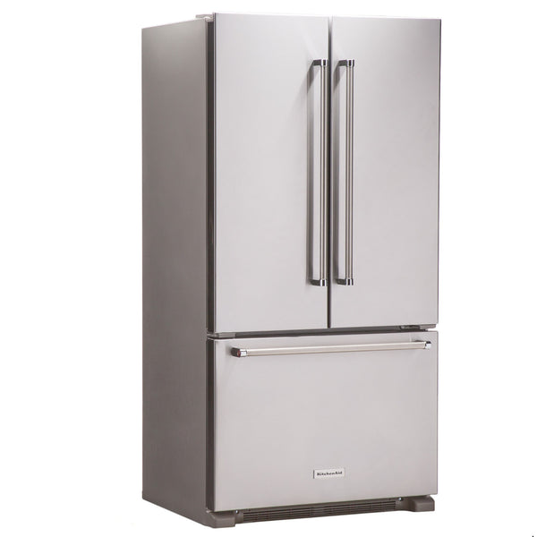KitchenAid Counter-Depth 21.9000-cu ft 3 -Door French Door Refrigerator with Ice Maker with Water Dispenser ( Stainless steel )