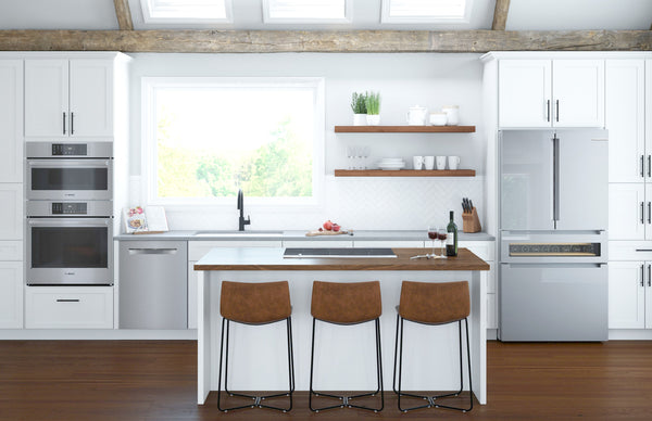 Bosch Counter-Depth 800 Series 21-cu ft 4 -Door French Door Refrigerator with Ice Maker ( Stainless steel ) ENERGY STAR Certified