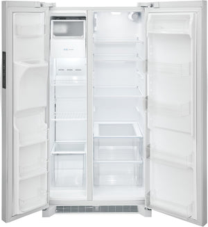 Frigidaire 25.6-cu ft Side-by-Side Refrigerator with Ice Maker ,Water and Ice Dispenser ( White ) ENERGY STAR Certified
