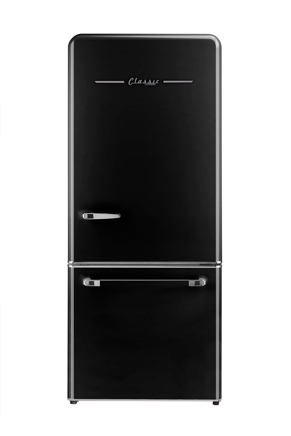 UNIQUE Classic Retro 17.7-cu ft Counter-Depth Bottom-Freezer Refrigerator with Ice Maker ( Midnight Black ) ENERGY STAR Certified
