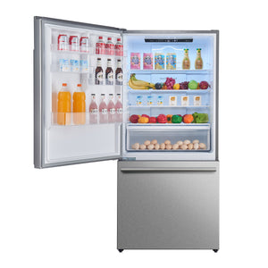 FORNO Milano Espresso 17.2-cu ft Counter-Depth Bottom-Freezer Refrigerator with Ice Maker ( Stainless steel ) ENERGY STAR Certified