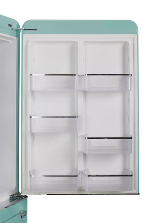 UNIQUE Classic Retro 17.7-cu ft Counter-Depth Bottom-Freezer Refrigerator with Ice Maker ( Ocean Mist Turquoise ) ENERGY STAR Certified