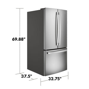 GE Standard-Depth 24.8-cu ft 3 -Door French Door Refrigerator with Ice Maker with Water Dispenser ( Stainless Steel ) ENERGY STAR Certified