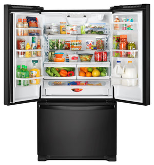 Whirlpool Standard-Depth 22.1-cu ft 3 -Door French Door Refrigerator ( Black ) ENERGY STAR Certified